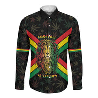 Legend Reggae Marley Football Long Sleeve Button Shirt Rasta Lion