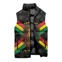Legend Reggae Marley Football Sleeveless Puffer Jacket Rasta Lion