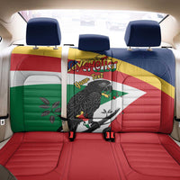 Personalized Seychelles Independence Day Back Car Seat Cover Coat Of Arms Black Parrot