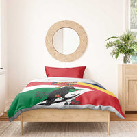 Personalized Seychelles Independence Day Bedding Set Coat Of Arms Black Parrot