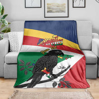 Personalized Seychelles Independence Day Blanket Coat Of Arms Black Parrot
