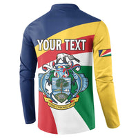 Personalized Seychelles Independence Day Button Sweatshirt Coat Of Arms Black Parrot