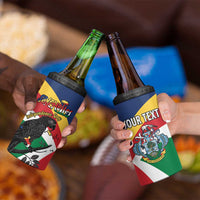 Personalized Seychelles Independence Day 4 in 1 Can Cooler Tumbler Coat Of Arms Black Parrot