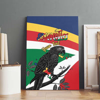 Personalized Seychelles Independence Day Canvas Wall Art Coat Of Arms Black Parrot