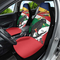 Personalized Seychelles Independence Day Car Seat Cover Coat Of Arms Black Parrot