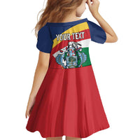 Personalized Seychelles Independence Day Family Matching Off Shoulder Maxi Dress and Hawaiian Shirt Coat Of Arms Black Parrot