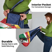 Personalized Seychelles Independence Day Grocery Bag Coat Of Arms Black Parrot