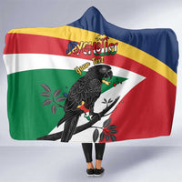 Personalized Seychelles Independence Day Hooded Blanket Coat Of Arms Black Parrot