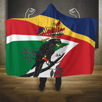 Personalized Seychelles Independence Day Hooded Blanket Coat Of Arms Black Parrot