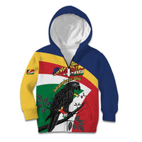 Personalized Seychelles Independence Day Kid Hoodie Coat Of Arms Black Parrot