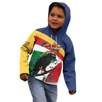 Personalized Seychelles Independence Day Kid Hoodie Coat Of Arms Black Parrot