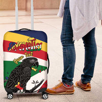 Personalized Seychelles Independence Day Luggage Cover Coat Of Arms Black Parrot