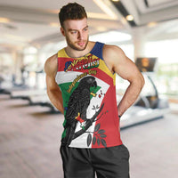 Personalized Seychelles Independence Day Men Tank Top Coat Of Arms Black Parrot