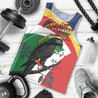 Personalized Seychelles Independence Day Men Tank Top Coat Of Arms Black Parrot