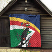Personalized Seychelles Independence Day Quilt Coat Of Arms Black Parrot