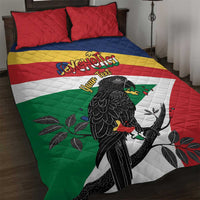 Personalized Seychelles Independence Day Quilt Bed Set Coat Of Arms Black Parrot
