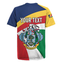 Personalized Seychelles Independence Day Rugby Jersey Coat Of Arms Black Parrot