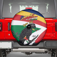Personalized Seychelles Independence Day Spare Tire Cover Coat Of Arms Black Parrot