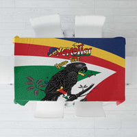 Personalized Seychelles Independence Day Tablecloth Coat Of Arms Black Parrot