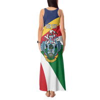 Personalized Seychelles Independence Day Tank Maxi Dress Coat Of Arms Black Parrot