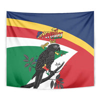 Personalized Seychelles Independence Day Tapestry Coat Of Arms Black Parrot