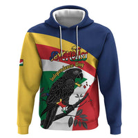 Personalized Seychelles Independence Day Zip Hoodie Coat Of Arms Black Parrot