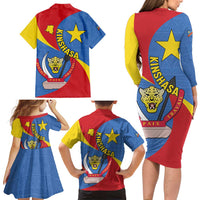 Congo-Kinshasa Family Matching Long Sleeve Bodycon Dress and Hawaiian Shirt 65th Anniversary Of Independence