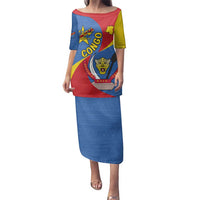 Congo-Kinshasa Family Matching Puletasi and Hawaiian Shirt 65th Anniversary Of Independence