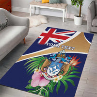 Personalized Tristan da Cunha Area Rug Coat Of Arms - Flag Style