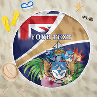 Personalized Tristan da Cunha Beach Blanket Coat Of Arms - Flag Style