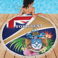 Personalized Tristan da Cunha Beach Blanket Coat Of Arms - Flag Style