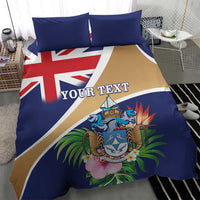 Personalized Tristan da Cunha Bedding Set Coat Of Arms - Flag Style
