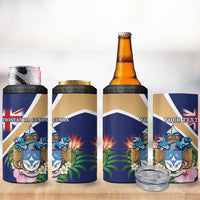 Personalized Tristan da Cunha 4 in 1 Can Cooler Tumbler Coat Of Arms - Flag Style