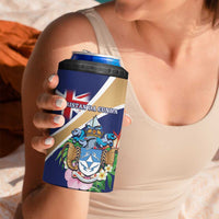 Personalized Tristan da Cunha 4 in 1 Can Cooler Tumbler Coat Of Arms - Flag Style