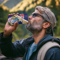 Personalized Tristan da Cunha 4 in 1 Can Cooler Tumbler Coat Of Arms - Flag Style