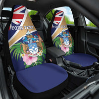 Personalized Tristan da Cunha Car Seat Cover Coat Of Arms - Flag Style