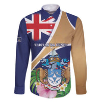 Personalized Tristan da Cunha Family Matching Off Shoulder Maxi Dress and Hawaiian Shirt Coat Of Arms - Flag Style