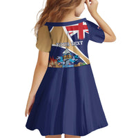 Personalized Tristan da Cunha Family Matching Off Shoulder Short Dress and Hawaiian Shirt Coat Of Arms - Flag Style