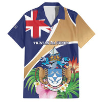 Personalized Tristan da Cunha Family Matching Summer Maxi Dress and Hawaiian Shirt Coat Of Arms - Flag Style