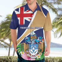 Personalized Tristan da Cunha Hawaiian Shirt Coat Of Arms - Flag Style