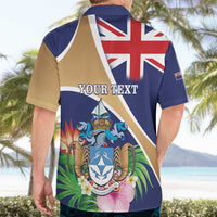 Personalized Tristan da Cunha Hawaiian Shirt Coat Of Arms - Flag Style
