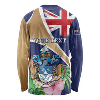 Personalized Tristan da Cunha Long Sleeve Shirt Coat Of Arms - Flag Style