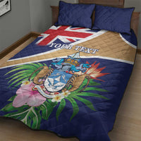 Personalized Tristan da Cunha Quilt Bed Set Coat Of Arms - Flag Style