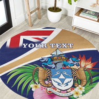 Personalized Tristan da Cunha Round Carpet Coat Of Arms - Flag Style