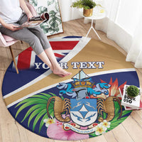 Personalized Tristan da Cunha Round Carpet Coat Of Arms - Flag Style