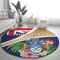 Personalized Tristan da Cunha Round Carpet Coat Of Arms - Flag Style