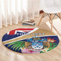 Personalized Tristan da Cunha Round Carpet Coat Of Arms - Flag Style
