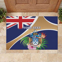 Personalized Tristan da Cunha Rubber Doormat Coat Of Arms - Flag Style
