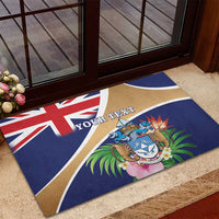 Personalized Tristan da Cunha Rubber Doormat Coat Of Arms - Flag Style