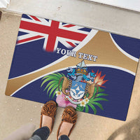 Personalized Tristan da Cunha Rubber Doormat Coat Of Arms - Flag Style
